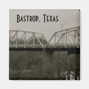 Imán Bastrop, Texas Old Iron Bridge Square Magnet