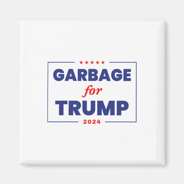 Imán Basura para Trump 2024 Funny Supporter Trump 1 (Frente)