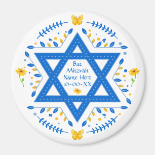 Imán Bat Mitzvah Favor, PERSONALIZADO para Chicas