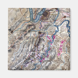 Imán Batalla de Chickamauga - mapa panorámico de la