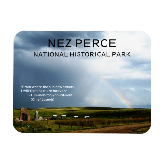 Imán Batalla de la ruta del oso, vuelo de Nez Perce de  (Horizontal)