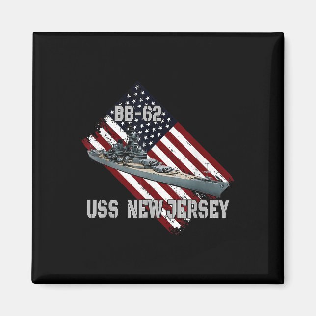 Imán Batallero Uss New Jersey Bb-62 &amp; Combate Warsh (Frente)