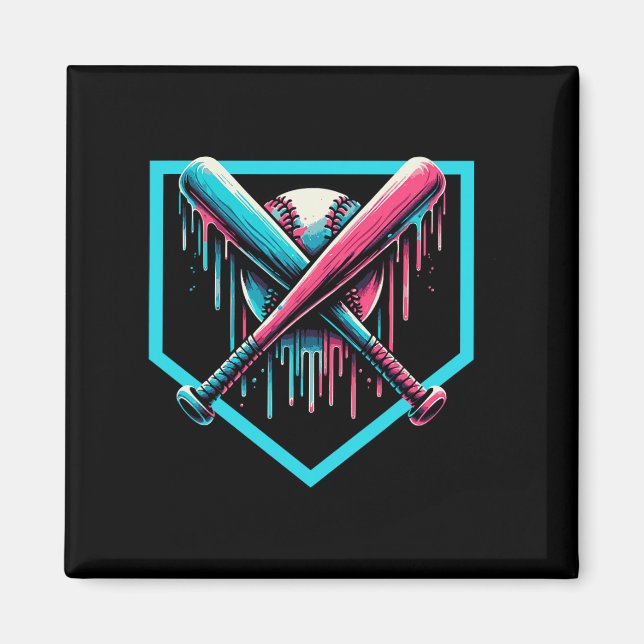 Imán Bate de Béisbol para niños de Béisbol con gota de  (Frente)