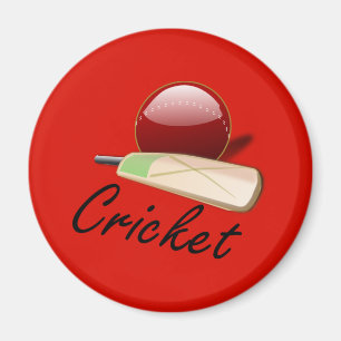 Imán Bate y bola de cricket, etiquetados,