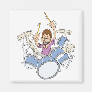 Imán baterista aporreando