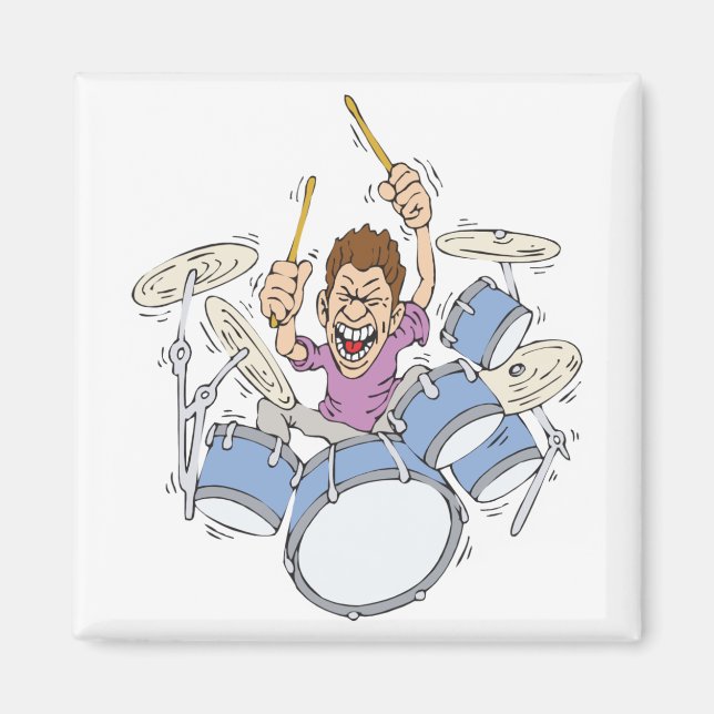 Imán baterista aporreando (Frente)
