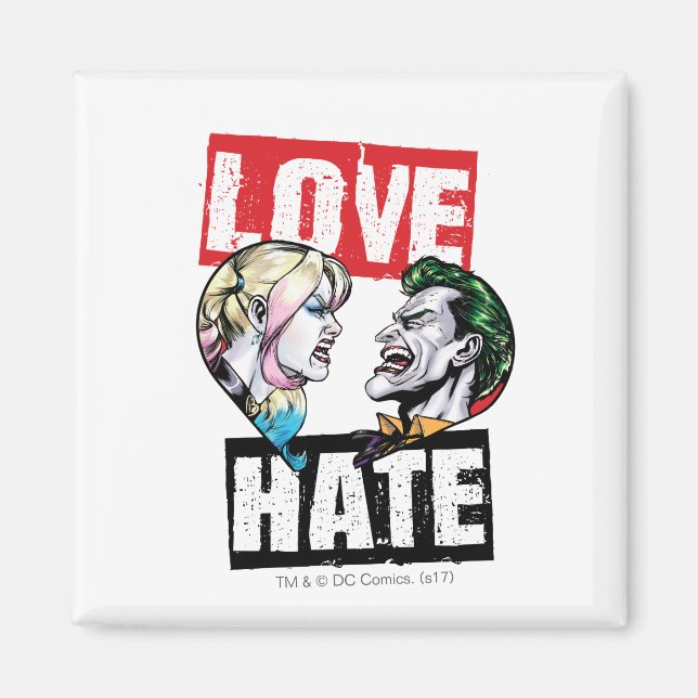 Imán Batman | Harley Quinn y Joker Love/Hate (Frente)
