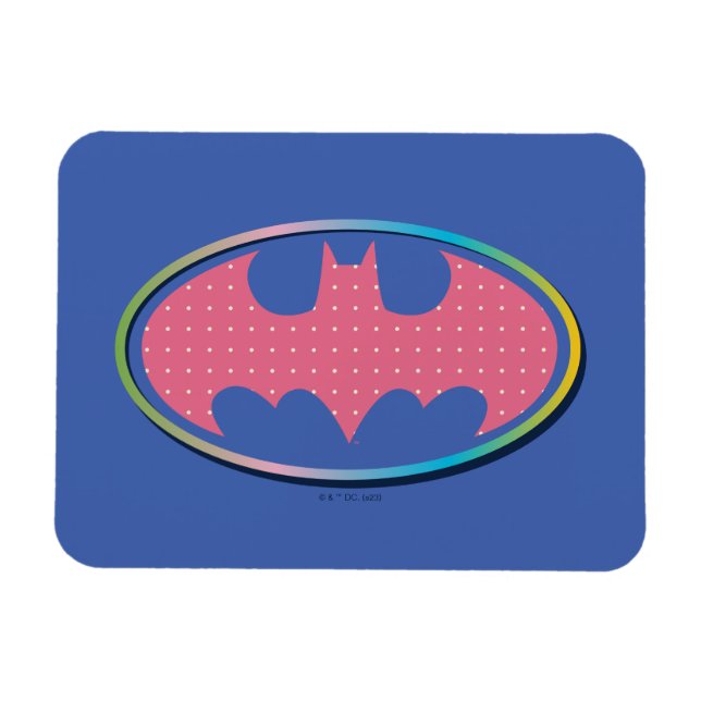 Imán Batman | Logotipo de Punto de Polka Rosa (Horizontal)