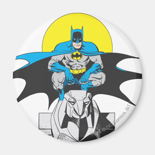 Imán Batman Perches En León De Piedra (Frente)
