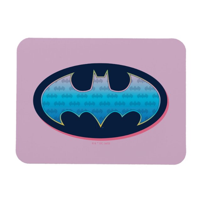 Imán Batman | Símbolo rosa y azul (Horizontal)