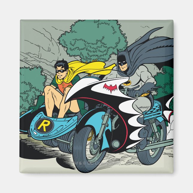 Imán Batman Y Robin En Batcycle (Frente)