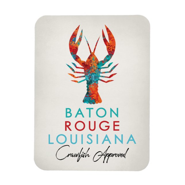 Imán Baton Rouge Louisiana Crawfish Bright (Vertical)