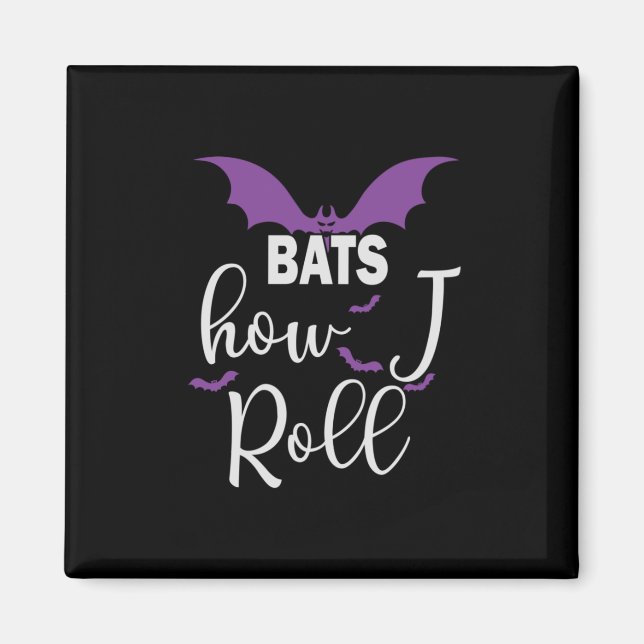 Imán Bats de Halloween Cómo hago el cumpleaños (Frente)