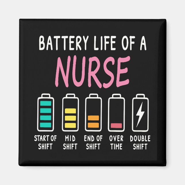 Imán Battery life of a nurse humor chart (Frente)