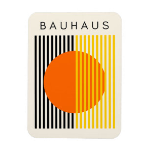 Imán Bauhaus arte moderno Naranja bandas de círculo