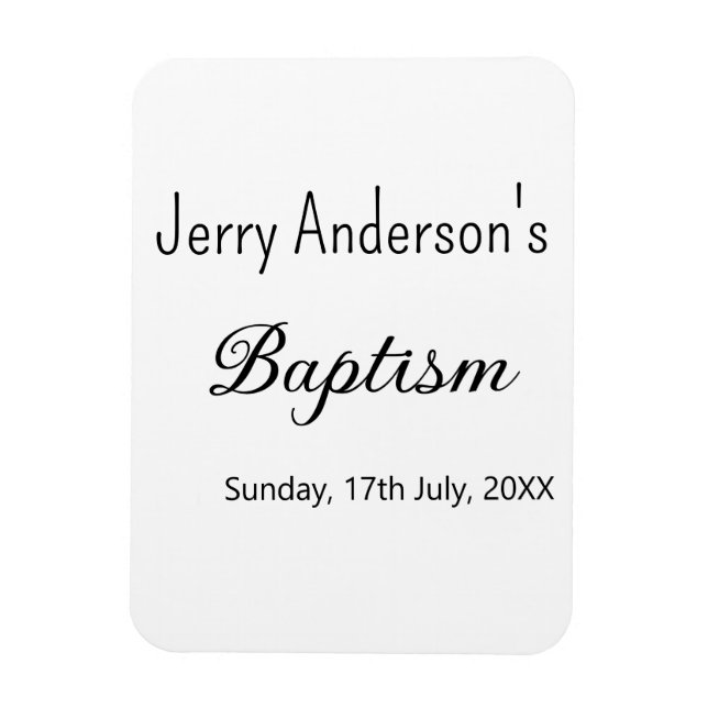 Imán Bautismo católico niños modernos simple QR mínimo (Vertical)