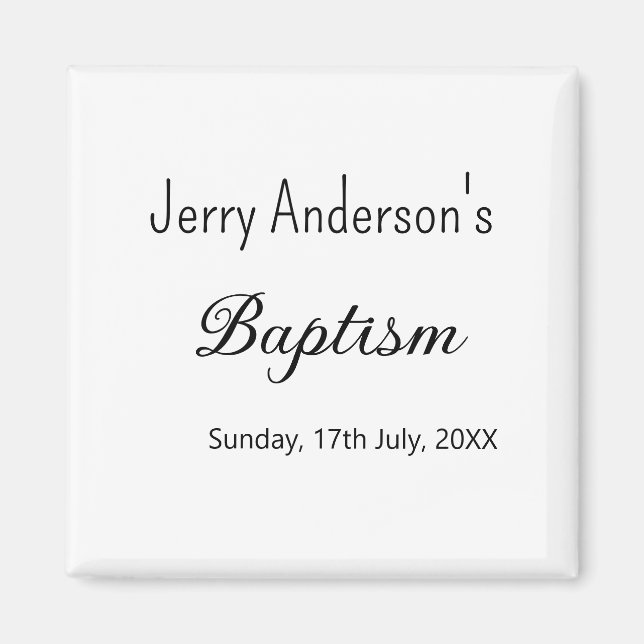 Imán Bautismo católico niños modernos simple QR mínimo (Frente)