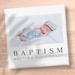 Imán Bautismo Personalizado Minimalista moderno foto<br><div class="desc">El diseño se compone de tipografía divertida y lúdica con fuentes sans serif y serif. Añadir una foto personalizado.</div>