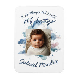 Imán Bautizo con foto Castellano