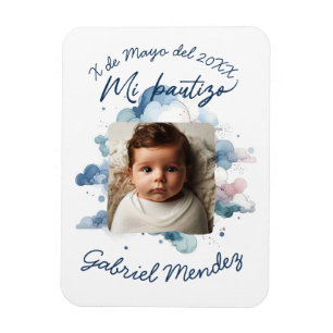 Imán Bautizo con foto Castellano