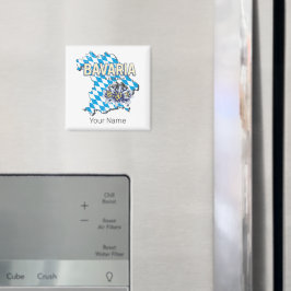 Imán Baviera Alemania Retro Estado Federal Mapa Edelwei