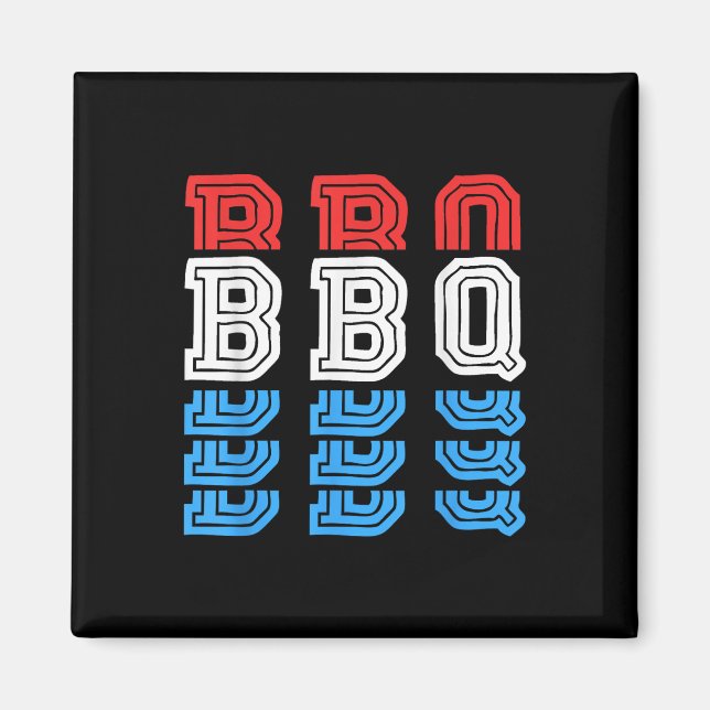 Imán Bbq Bandera De Ee.Uu. Parrillada Día Memorial (Frente)