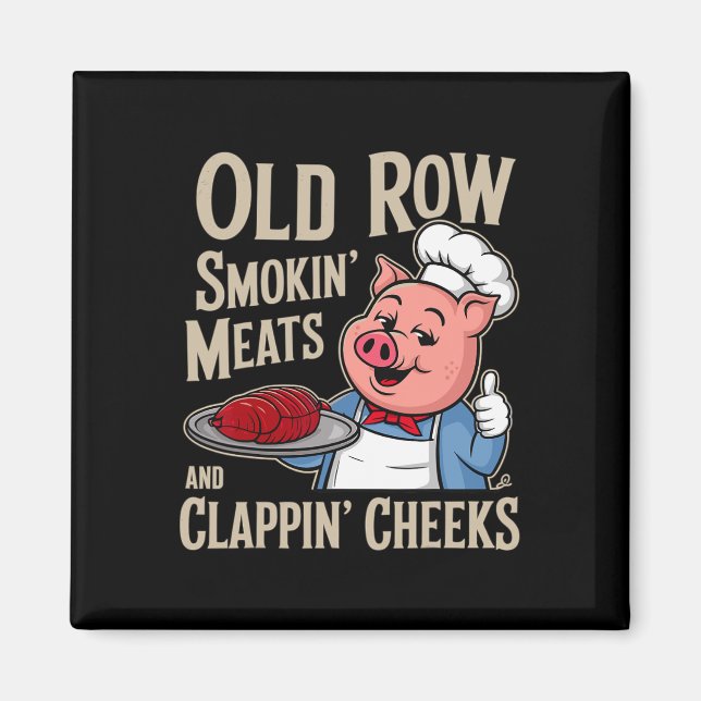 Imán Bbq Old Row Smoking Meats And Clappin Cheeks  (Frente)