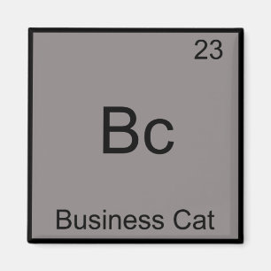 Imán Bc - Gato Empresarial Divertido Símbolo Elemento Q