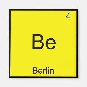 Imán Be - Berlin Funny Chemistry Element Symbol T-Shirt