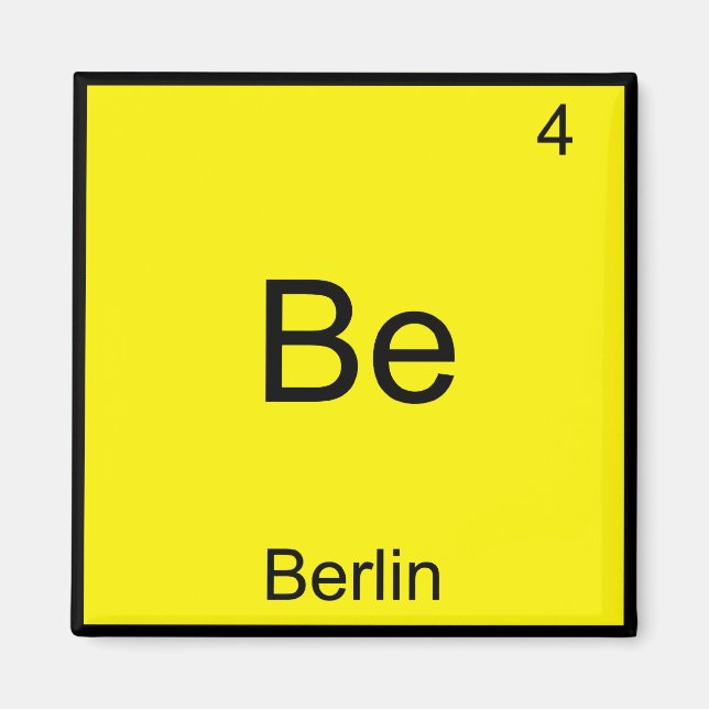 Imán Be - Berlin Funny Chemistry Element Symbol T-Shirt (Frente)