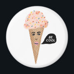 Imán BE GUAY Crema rosa de hielo Cono Lady Ropa Arcoiri<br><div class="desc">Crema rosa de hielo Cone Lady sez BE GUAY. Echa un vistazo a este imán con un ilustracion de un lindo cono de helado rosado con rociadores de arcoiris. Y mira mi tienda para más helados, tacos, brócoli, limones y todo tipo de cosas divertidas! Siempre puedes añadir tu propio texto....</div>