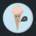 Imán BE GUAY Crema rosa de hielo Cono Lady Ropa Arcoiri<br><div class="desc">Crema rosa de hielo Cone Lady sez BE GUAY. Echa un vistazo a este imán con un ilustracion de un lindo cono de helado rosado con rociadores de arcoiris. Y mira mi tienda para más helados, tacos, brócoli, limones y todo tipo de cosas divertidas! Siempre puedes añadir tu propio texto....</div>