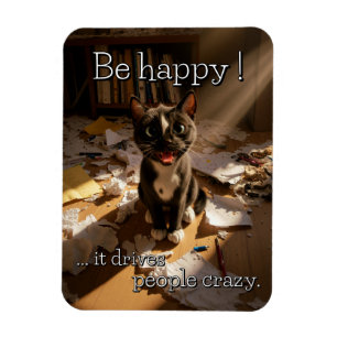Imán Be Happy Cat - edición de papel Mess