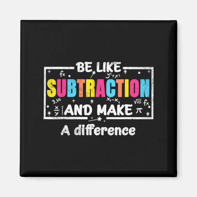 Imán Be Like Subtraction Funny Math Quote Teacher Stude (Frente)
