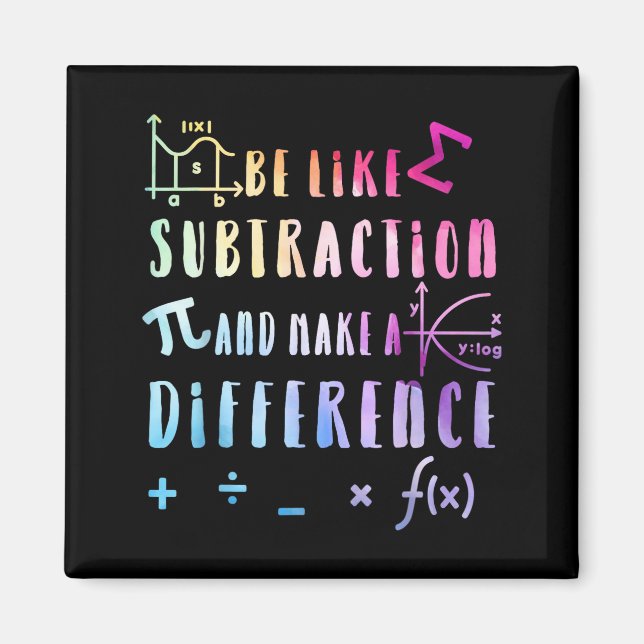 Imán Be Like Subtraction Math Quote For Teachers Studen (Frente)