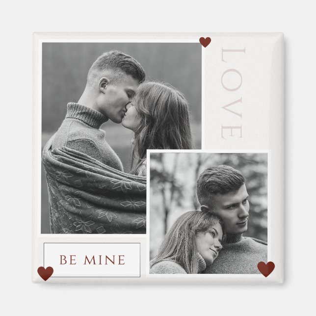 Imán Be Mine El día de San Valentín Couple Photo Love (Frente)