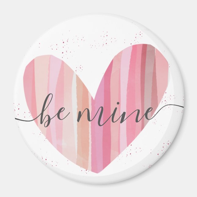 Imán Be Mine Valentine Cute Pink Textured Hearnet Magne (Frente)