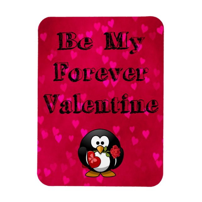Imán Be My Forever Valentine Penguin (Vertical)