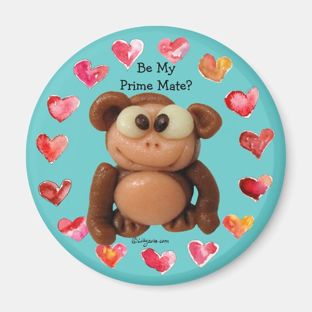 Imán Be My Prime Mate Monkey Personalizado Magnet (Frente)