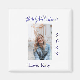 Imán Be my valentine love name purple year photo simple