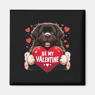 Imán Be my Valentine Newfie Dog Heart