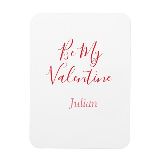 Imán Be my valentine red name elegant love couple  (Vertical)