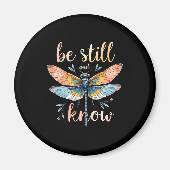 Imán Be still and know Floral Dragonfly Christian Summe (Frente)