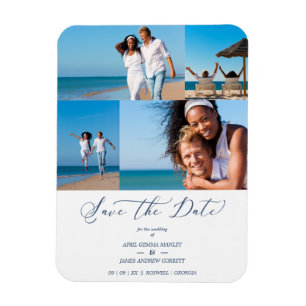Imán Beach Collage 4 Photos Modern Couple Wedding