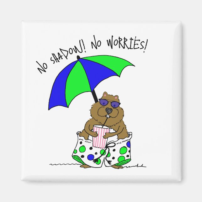 Imán Beach Day Groundhog (Frente)