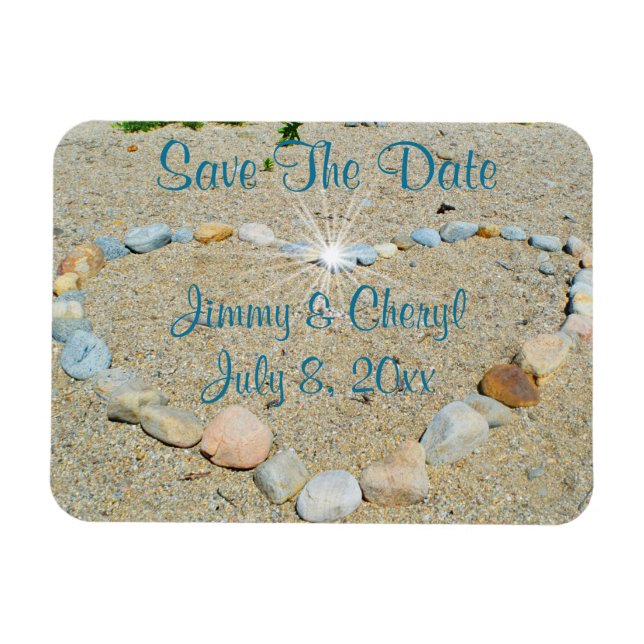 Imán Beach Heart Save The Date (Horizontal)