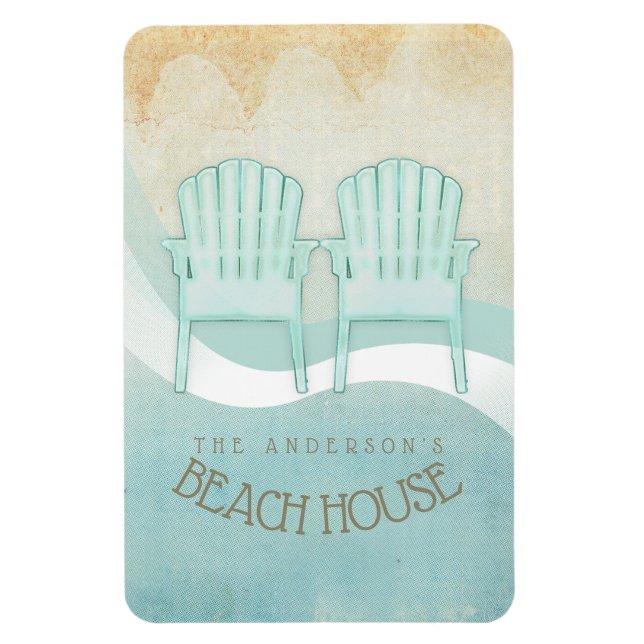 Imán Beach House Adirondack Chairs Aqua Blue ID623 (Vertical)