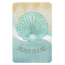 Imán Beach House Clam Shell Aqua Blue ID623