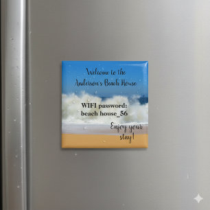 Imán Beach House Magnet Vacation Rental Wifi Password