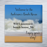 Imán Beach House Magnet Vacation Rental Wifi Password<br><div class="desc">Este diseño se puede personalizar haciendo clic en el botón personalizar y cambiando el nombre, las iniciales o las palabras. También puede cambiar el color y estilo del texto o eliminar el texto para un diseño de sólo imagen. Contáctame en colorflowcreations@gmail.com si quieres tener este diseño en otro producto. Compra...</div>